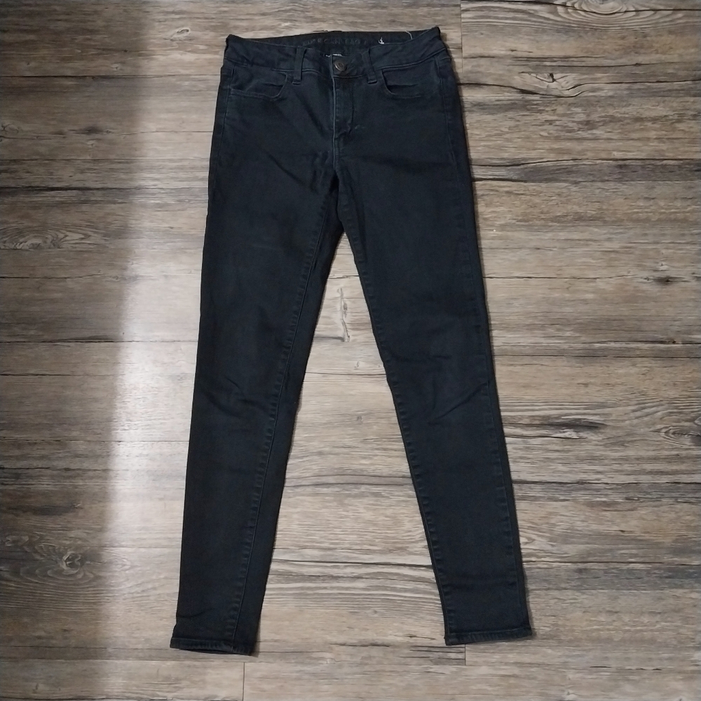 American Eagle Stretch Jeggings Womens Size 8 Black Jegging Jeans